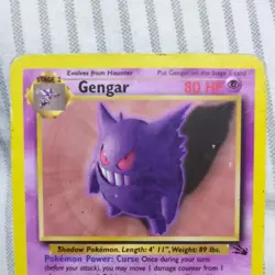Gengar Fossil 20/62 LP Pokemon TCG Non Holo Rare WOTC Vintage 1999 Authentic - Image 2