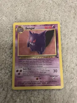 Pokemon TCG Gengar 20/62 Non Holo Fossil Card - Image 1