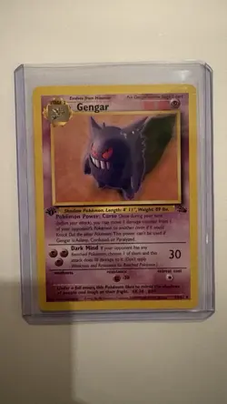 Pokemon Gengar TCG 20/62 Fossil 1st Edition Regular Rare Near Mint - Image 1