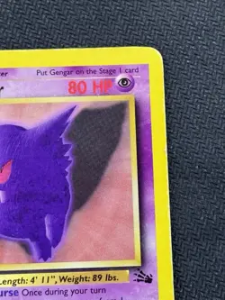 Pokemon TCG Gengar 20/62 Fossil Non Holo Rare Card Played Condition - Image 3