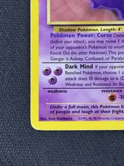 Pokemon TCG Gengar 20/62 Fossil Non Holo Rare Card Played Condition - Image 5