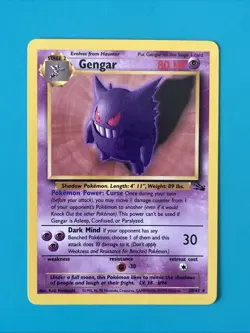 Pokemon TCG Gengar Fossil Non-Holo 20/62 Raw Ungraded - Image 1