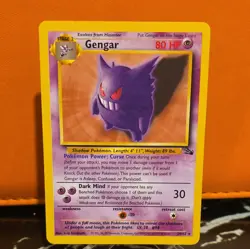 Pokemon TCG Gengar 20/62 Fossil Non-Holo Rare LP-MP Condition - Image 1