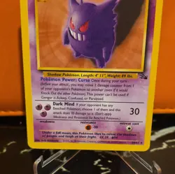 Pokemon TCG Gengar 20/62 Fossil Non-Holo Rare LP-MP Condition - Image 3