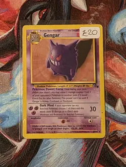 Pokemon TCG Gengar 20/62 Original Non-Holo Rare Fossil - Image 1