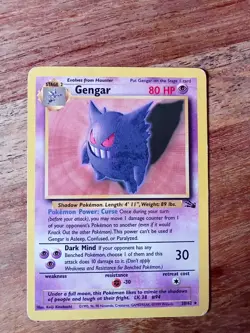 Pokemon Gengar TCG Card 20/62 Fossil Non-Holo Rare - Image 1