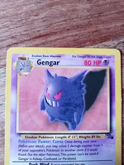 Pokemon Gengar TCG Card 20/62 Fossil Non-Holo Rare - Image 2