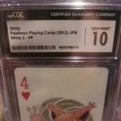 Skitty 4 of Hearts 2012 White 2 Poker Playing Card GEM MINT 10 Pokemon CCG 10 - Image 3
