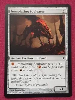 Magic The Gathering NEW PHYREXIA IMMOLATING SOULEATER artifact card MTG - Image 1