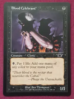 Magic The Gathering LEGIONS BLOOD CELEBRANT black card MTG - Image 1