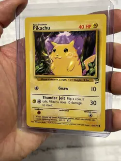 Pikachu 87/130 Base Set 2 Common Pokemon Card Vintage Card NM Near Mint Vtg WOTC - Image 2