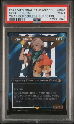 2025 MTG FINAL FANTASY CHARACTER BORDERLESS-SURGE FOIL #0541 HOPE ESTHEIM PSA 9 - Image 1