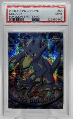 2000 Pokemon Topps Chrome TV Golduck #55 Tekno Holo PSA 9 MINT POP 7 - Image 1