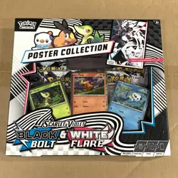 Pokemon Black Bolt And White Flare Unova Poster Collection Booster Packs Box NEW - Image 4