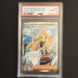 Lillie's Determination Pokemon Mega Evolution Base #169 169/132 PSA 10 - Image 1