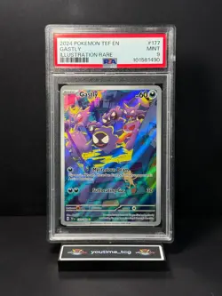 2024 Pokemon Tef En-Temporal Forces Illustration Rare Gastly #177 PSA 9 - Image 1