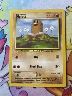 Pokemon TCG Diglett Base Set 47/102 Regular Unlimited Common LP - Image 1