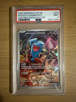 Rockets Wobbuffet 🔥 2025 Svp Destined Rivals Pokemon Center ETB Promo PSA 9 - Image 1