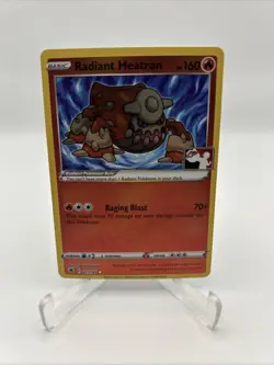 027/189 Radiant Heatran Prize Pack Series Pokemon TCG Stamped League Play Card - Image 1