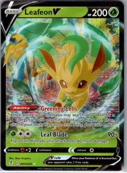 Leafeon V 007/203 SWSH07: Evolving Skies - Pokemon Card - NM - Image 1