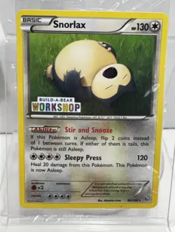 New RARE Build-A-Bear Pokemon Card Snorlax Promo Trading Card TCG - Image 1