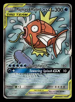 Magikarp & Wailord GX 161/181 Ultra Rare Team Up Pokemon Card - DMG - Image 1