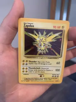 Pokemon TCG Zapdos 16/102 Base Set Holo Rare Unlimited WOTC Vintage - Image 1