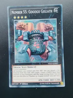 Number 55: Gogogo Goliath WSUP-EN007 Yu-Gi-Oh! Card Super Rare 1st Edition - Image 1