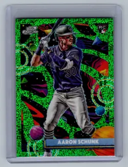 2025 Topps Cosmic Chrome Aaron Schunk #172 Green Space Dust Refractor /75 RC - Image 1