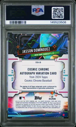 2024 Topps Cosmic #JD Jasson Dominguez Auto-Green Space Dust Ref PSA 9 - Image 2