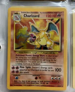 1999 Pokemon Charizard Holo Unlimited Rare Card Base Set 4/102 - Image 1