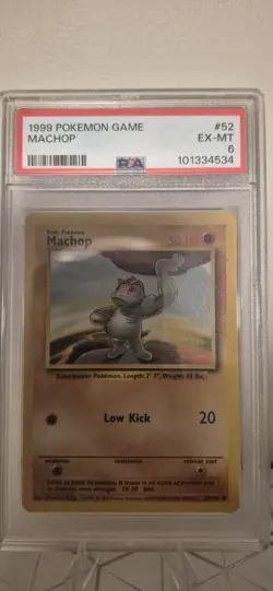 Pokemon TCG Machop Base Set 52/102 Regular Unlimited Common - Image 1