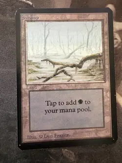 *** BETA Swamp (Gray Sky) *** NM Clean! - NO DUTY - Vintage Magic MtG - Image 1
