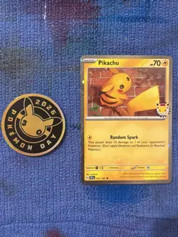 2026 Pokemon Day 30th Anniversary Pikachu 051 Stamped Promo With Coin - Image 1