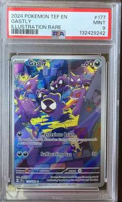 Pokemon Gastly SV05: Temporal Forces 177/162 Illustration Rare Holo PSA 9 - Image 1