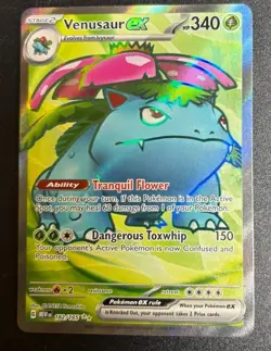 Venusaur EX Pokemon Ultra Rare 182/165 Holo Full Art HP 340 - Free Ship - Image 2