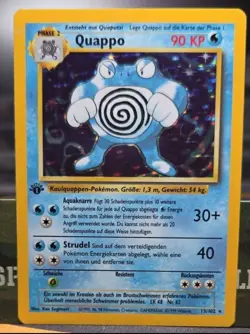 1999 Pokemon Base 1st Edition German Quappo Poliwrath 1st Edition #13 - Image 1