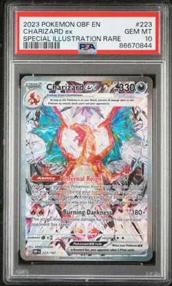 2023 POKEMON OBF EN-OBSIDIAN FLAMES #223 CHARIZARD EX PSA 10 - Image 1