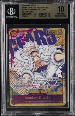 2023 ONE PIECE AWAKENING OF THE NEW ERA ALT ART SEC MONKEY D. LUFFY L BGS 10 - Image 1