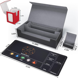 Unique 6-In-1 MTG Deck Box with Premium Playmat, Holds 2400+ Trading Cards - La - Image 2