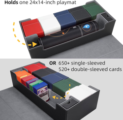 Unique 6-In-1 MTG Deck Box with Premium Playmat, Holds 2400+ Trading Cards - La - Image 4