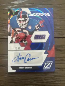 HARRY CARSON 2021 ZENITH Z-GRAPHS AUTO #185 S/N 073/199 GIANTS - Image 1