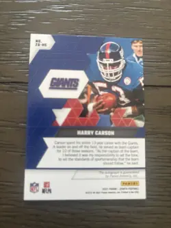 HARRY CARSON 2021 ZENITH Z-GRAPHS AUTO #185 S/N 073/199 GIANTS - Image 2