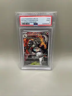 Pokemon TCG Team Rockets Houndoom Illustration Rare Card 191/182 PSA 9 - Image 1