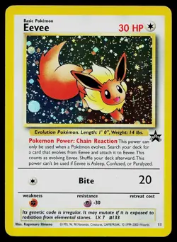 Pokemon Card Wizards Black Star Promos Eevee 11 Holo - Image 1
