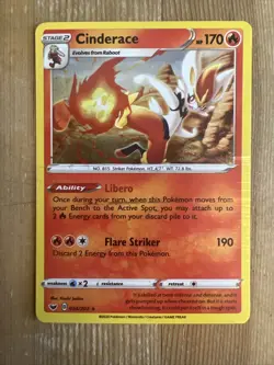 Cinderace 034/202 - 2020 Cosmos Foil Holo Promo Pokemon Card Error Misprint #3 - Image 1