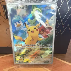 Pokemon TCG Pikachu Holo Promo SVP Scarlet & Violet 027 60 HP English Card - Image 1