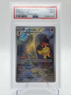 2023 POKEMON SVI EN SCARLET VIOLET ILLUSTRATION RARE #203 ARMAROUGE PSA 9 - Image 1