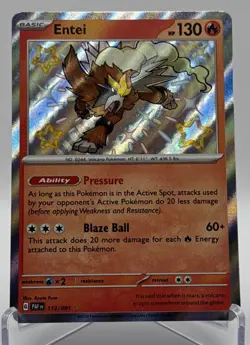 Pokemon Entei Baby Shiny Holo 112/091 Paldean Fates NM - Image 1