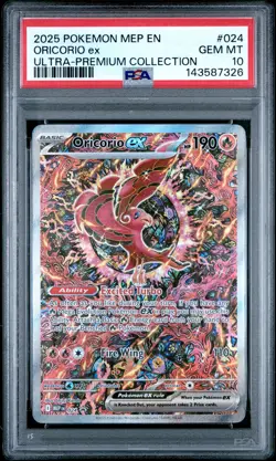 2025 POKEMON MEP EN-ME BLACK STAR PROMO #024 ORICORIO EX PSA 10 - Image 1